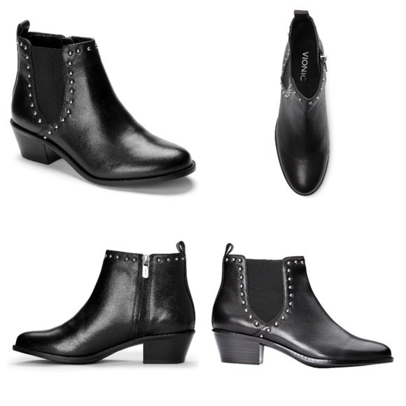Vionic Shoes - Vionic Joy Lexi Ankle Boot Black Leather 8.5/9